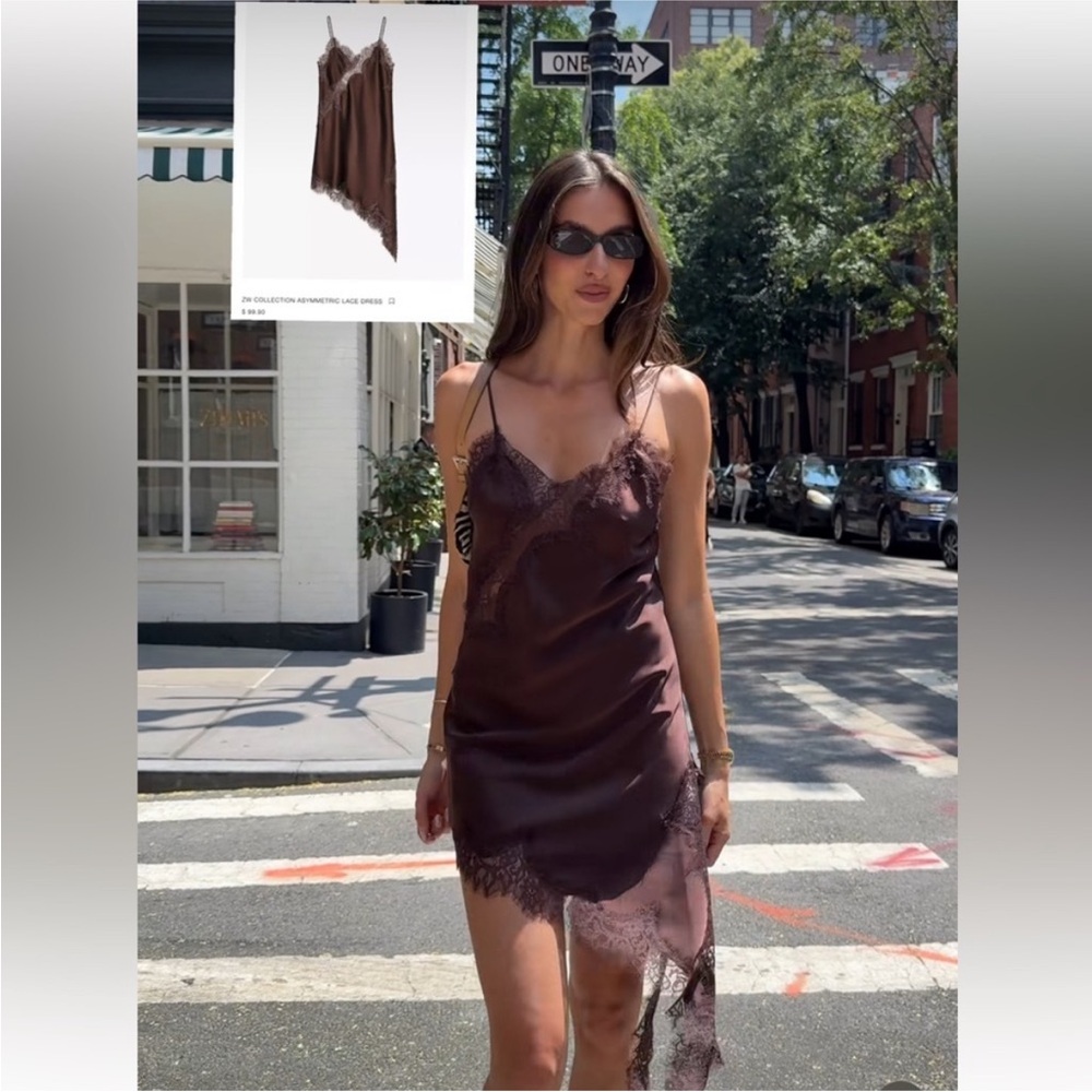 ZARA ZW COLLECTION ASYMMETRIC LACE DRESS